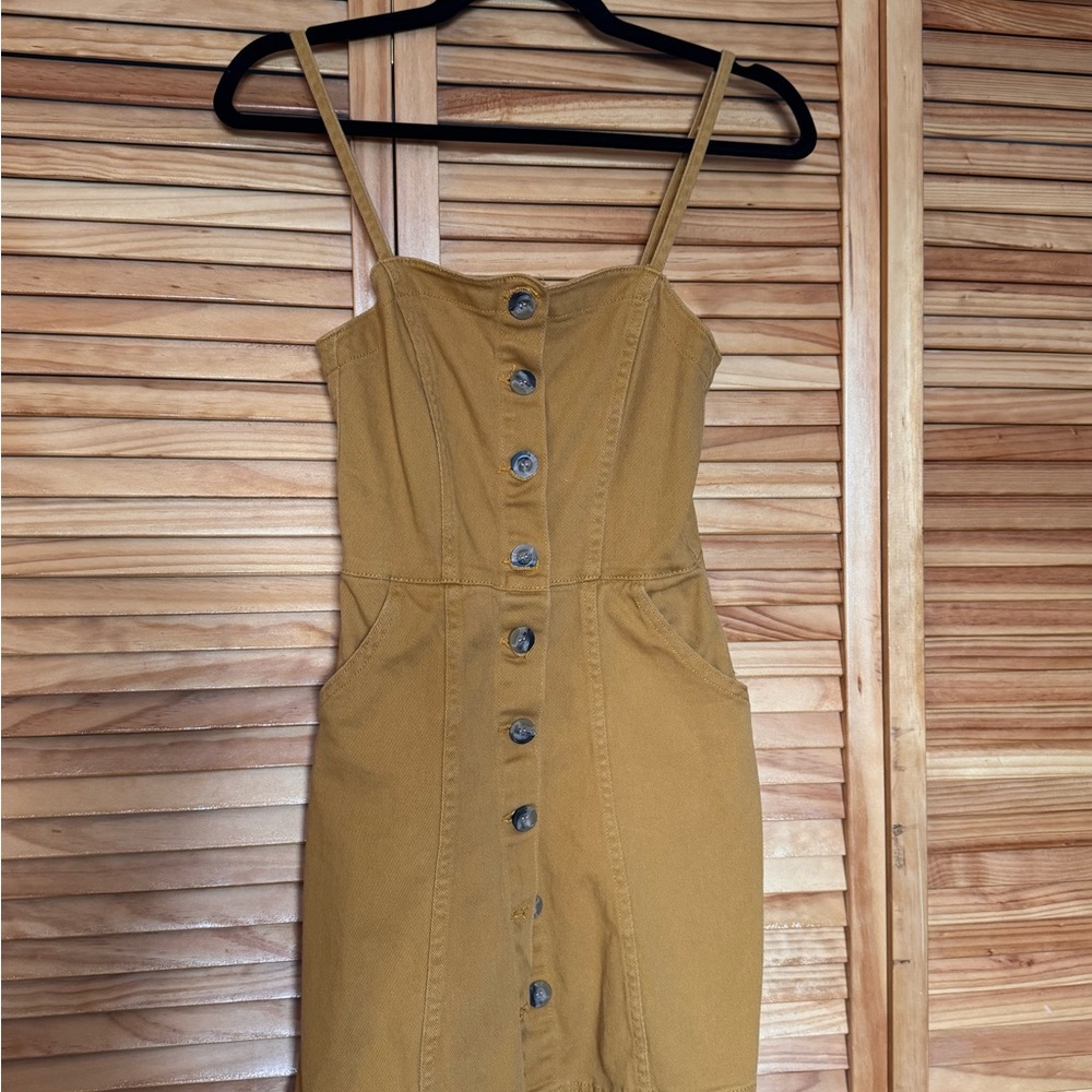 Stylish Mustard Button-Down Dress